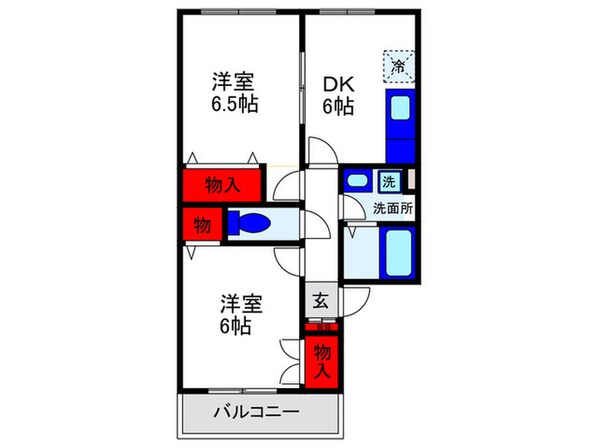 ﾌｧﾐｰﾕ辰巳C棟D棟の物件間取画像